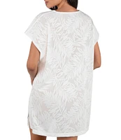 Hurley Ulu Mesh Leaf V-Neck Tunic Swim Cover-Up