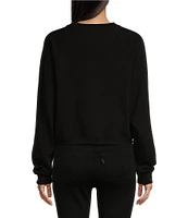 Hurley Wildsets Raglan Sleeve Cropped Fleece Graphic Sweatshirt