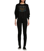 Hurley Wildsets Raglan Sleeve Cropped Fleece Graphic Sweatshirt