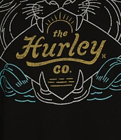 Hurley Wildsets Raglan Sleeve Cropped Fleece Graphic Sweatshirt