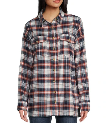 Hurley Wilson Long Sleeve Plaid Brushed Flannel Shirt