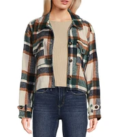 Hurley Winchester Long Sleeve Yarn Dyed Plaid Cropped Jacket