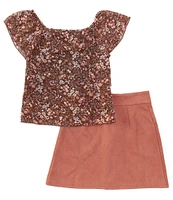 I.N. Girl 2pc Short Sleeve Top & Skirt Set