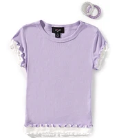 I.N. Girl Big Girls 7-16 Flutter-Sleeves Contrast-Ruffle Layered-Look T-Shirt