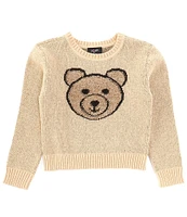 I.N. Girl Big Girls 7-16 Long Sleeve Bear-Face-Applique Sweater