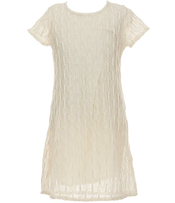 I.N. Girl Big Girls 7-16 Short Sleeve Crochet Knit Dress