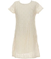 I.N. Girl Big Girls 7-16 Short Sleeve Crochet Knit Dress