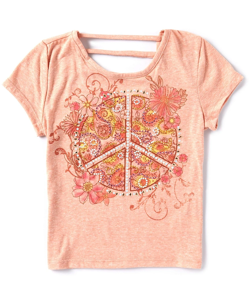 I.N. Girl Big Girls 7-16 Short-Sleeve Embellished-Peace-Sign T-Shirt