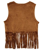 I.N. Girl Big Girls 7-16 Sleeveless Fringed Faux-Suede Vest