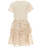 I.N. Girl Big Girls Suede Vest & Short Sleeve Double Tier Dress Set