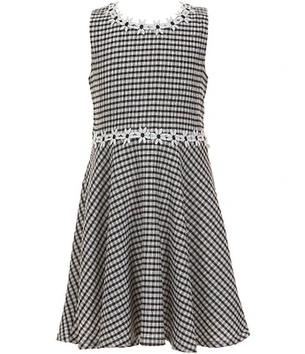 I.N. Girl Little Girls 4-6X Daisy Gingham Sleeveless Fit & Flare Dress
