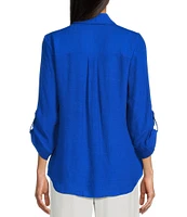 I.N. San Francisco 3/4 Sleeve Patch-Pocket Woven Shirt