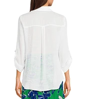I.N. San Francisco 3/4 Sleeve Patch-Pocket Woven Shirt