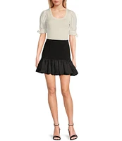 I.N. San Francisco Bubble Hem Mini Skirt