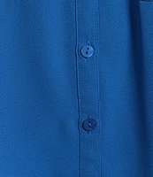 I.N. San Francisco Collared 3/4 Length Roll Tab Sleeve Button-Front Shirt