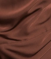 I.N. San Francisco Cowl Neck Cap Sleeve Front Slit Midi Dress