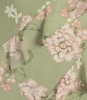 I.N. San Francisco Floral Print Spaghetti Strap Ruffled Slip Dress
