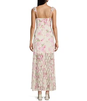 I.N. San Francisco Floral Print Sweetheart Neck Flutter Sleeve Wrap High-Low Dress