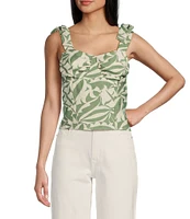 I.N. San Francisco Floral Print Sweetheart Neck Tie Strap Coordinating Corset Top