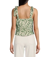 I.N. San Francisco Floral Print Sweetheart Neck Tie Strap Coordinating Corset Top