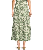 I.N. San Francisco Floral Print Tiered Side Slit Coordinating Maxi Skirt