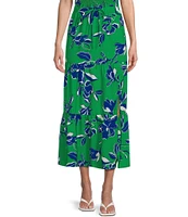 I.N. San Francisco Floral-Printed Tiered Side-Slit Coordinating Long Skirt