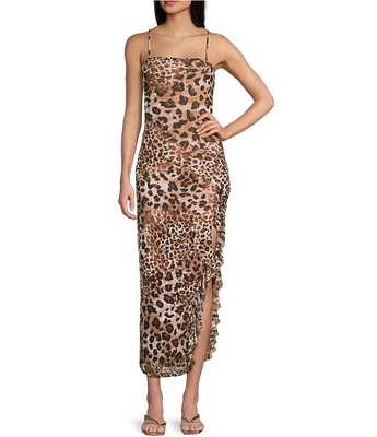 I.N. San Francisco Leopard Print Slip Dress