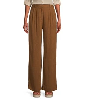 I.N. San Francisco Linen Wide Leg Tailored Pants