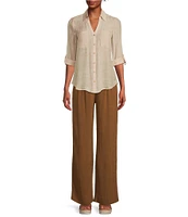 I.N. San Francisco Linen Wide Leg Tailored Pants