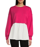 I.N. San Francisco Long Sleeve Two-fer Tunic Top