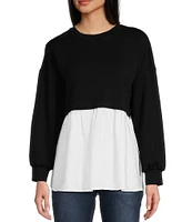 I.N. San Francisco Long Sleeve Two-fer Tunic Top