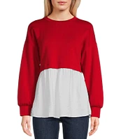 I.N. San Francisco Long Sleeve Two-fer Tunic Top