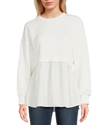 I.N. San Francisco Long Sleeve Two-fer Tunic Top