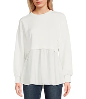 I.N. San Francisco Long Sleeve Two-fer Tunic Top