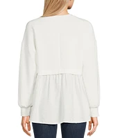 I.N. San Francisco Long Sleeve Two-fer Tunic Top