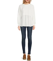 I.N. San Francisco Long Sleeve Two-fer Tunic Top