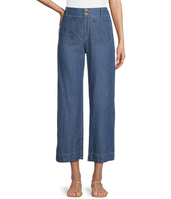 I.N. San Francisco Mid Rise Patch Pocket Wide Leg Coordinating Jeans