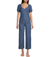 I.N. San Francisco Mid Rise Patch Pocket Wide Leg Coordinating Jeans