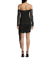I.N. San Francisco Power Mesh Sweetheart Neck Long Sleeve Dress
