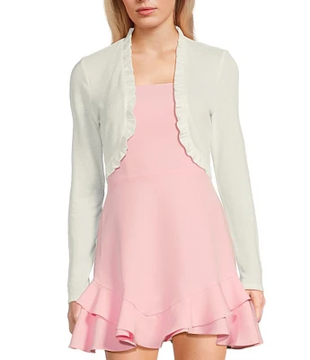 I.N. San Francisco Ruffle Edge Long Sleeve Shrug
