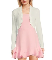 I.N. San Francisco Ruffle Edge Long Sleeve Shrug