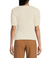 I.N. San Francisco Short Sleeve Rhinestone Pullover Sweater
