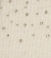 I.N. San Francisco Short Sleeve Rhinestone Pullover Sweater