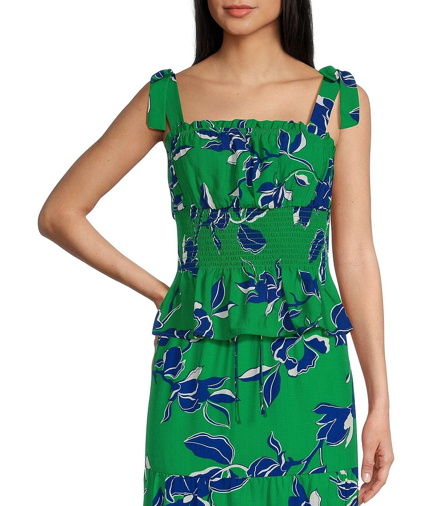 I.N. San Francisco Sleeveless Floral-Printed Smocked Coordinating Camisole