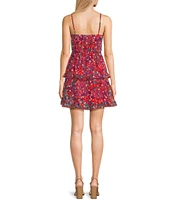 I.N. San Francisco Spaghetti Strap Ditsy Floral Printed Dress