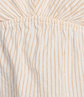 I.N. San Francisco Striped V-Neck Flutter Sleeve Baby Doll Top