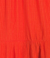 I.N. San Francisco Textured Sweetheart Neck Tie Front Tiered Dress