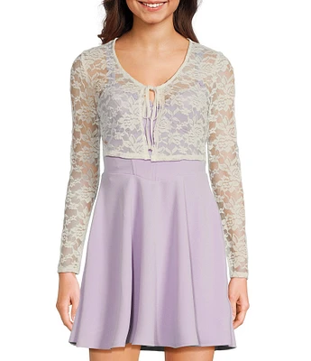 I.N. San Francisco Tie Front Long Sleeve Shrug
