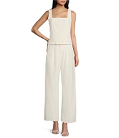 I.N. San Francisco Stripe Wide Leg Coordinating Tailored Pants