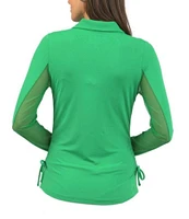 IBKUL Adjustable Quarter Zip Long Sleeve Polo Collar Top